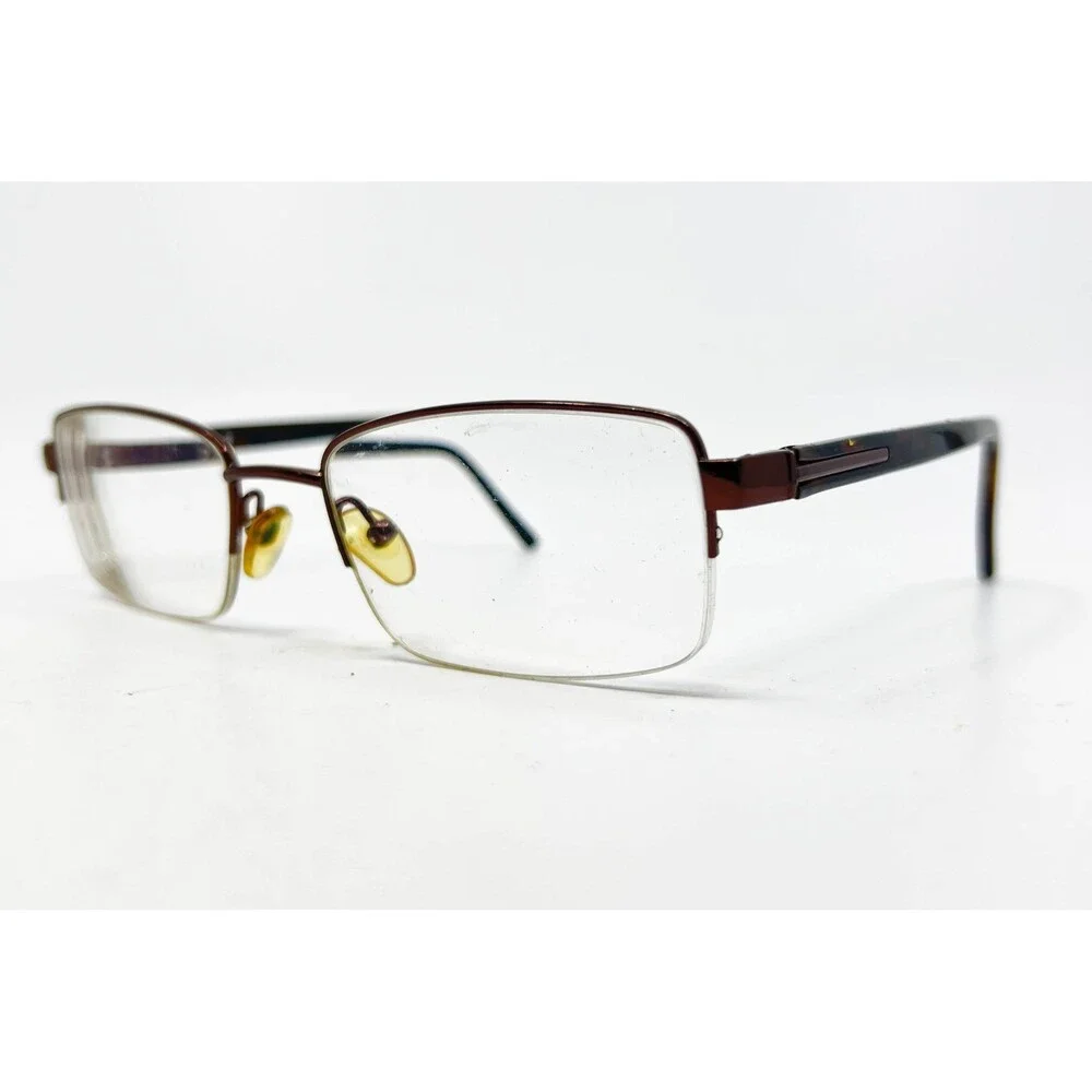 Kirkland Eyeglasses Mens Brown Tortoise Rectangular Semi Rimless 54/19/145